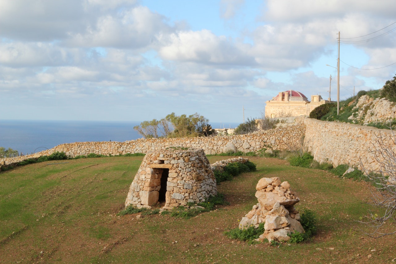 a stone field hut in Mgarr Malta