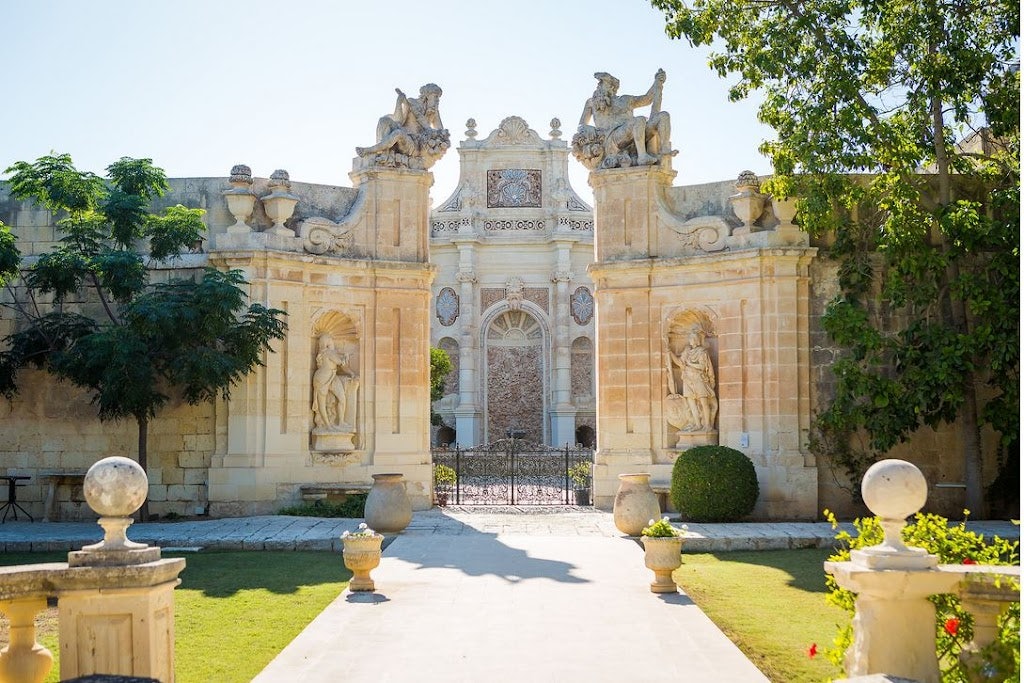 ornate exterior of the Villa Bologna in Malta