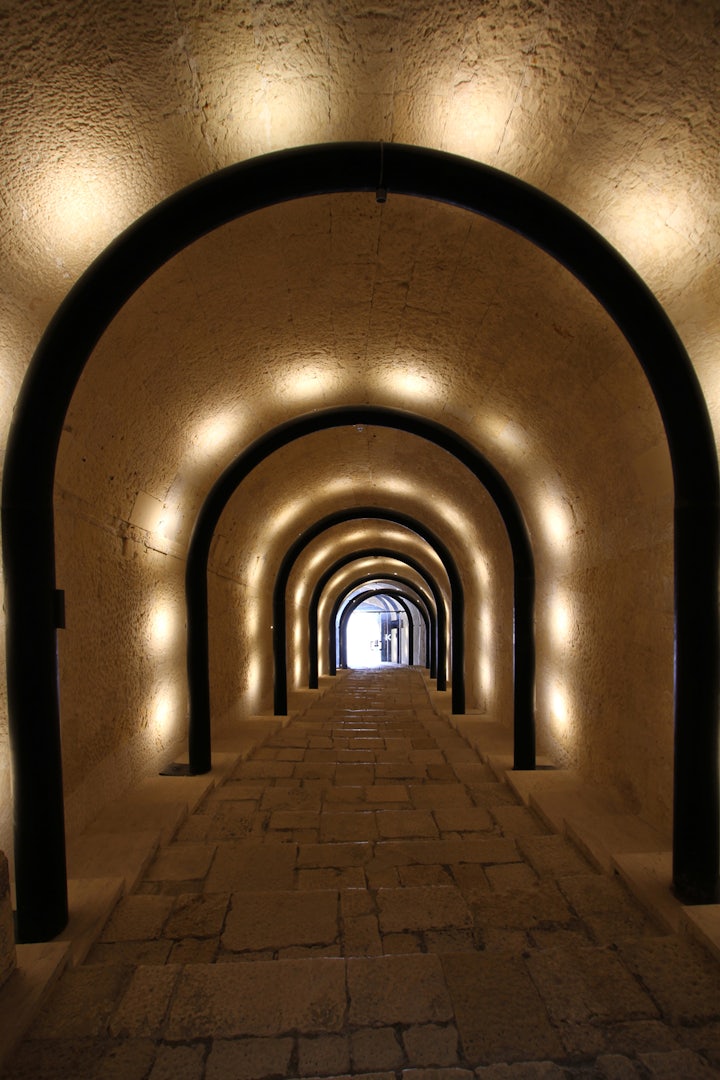 inside of a tunnel at Spazju Kreativ in Malta