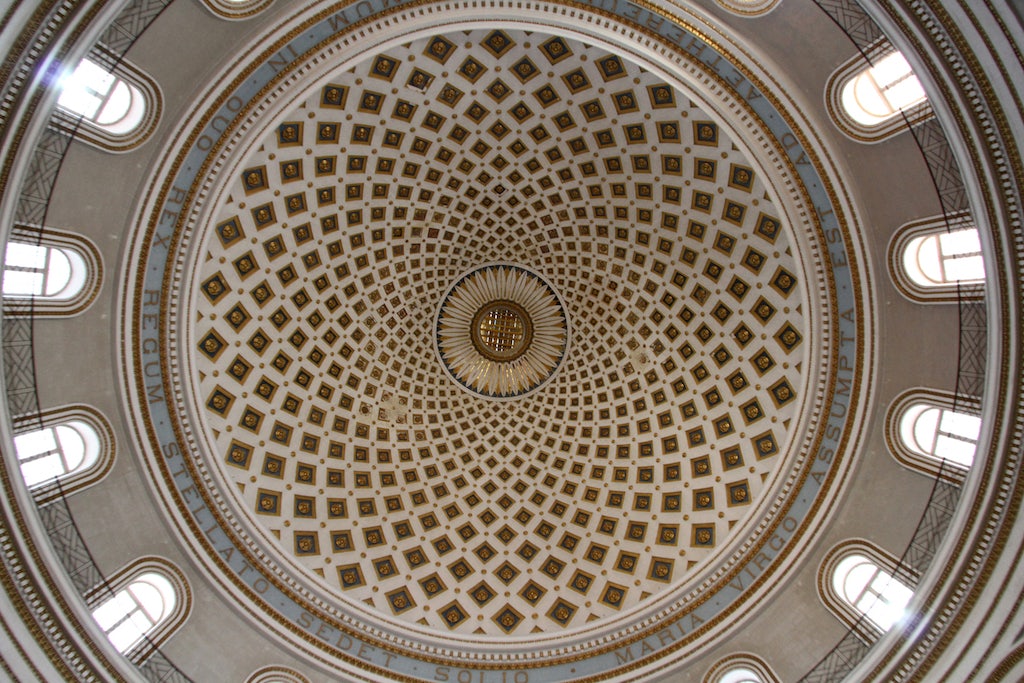 the dome at the Rotunda Church in Mosta Malta