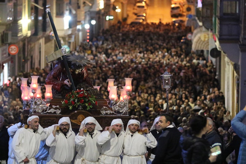 traditional statue bearers at a Maltese festa