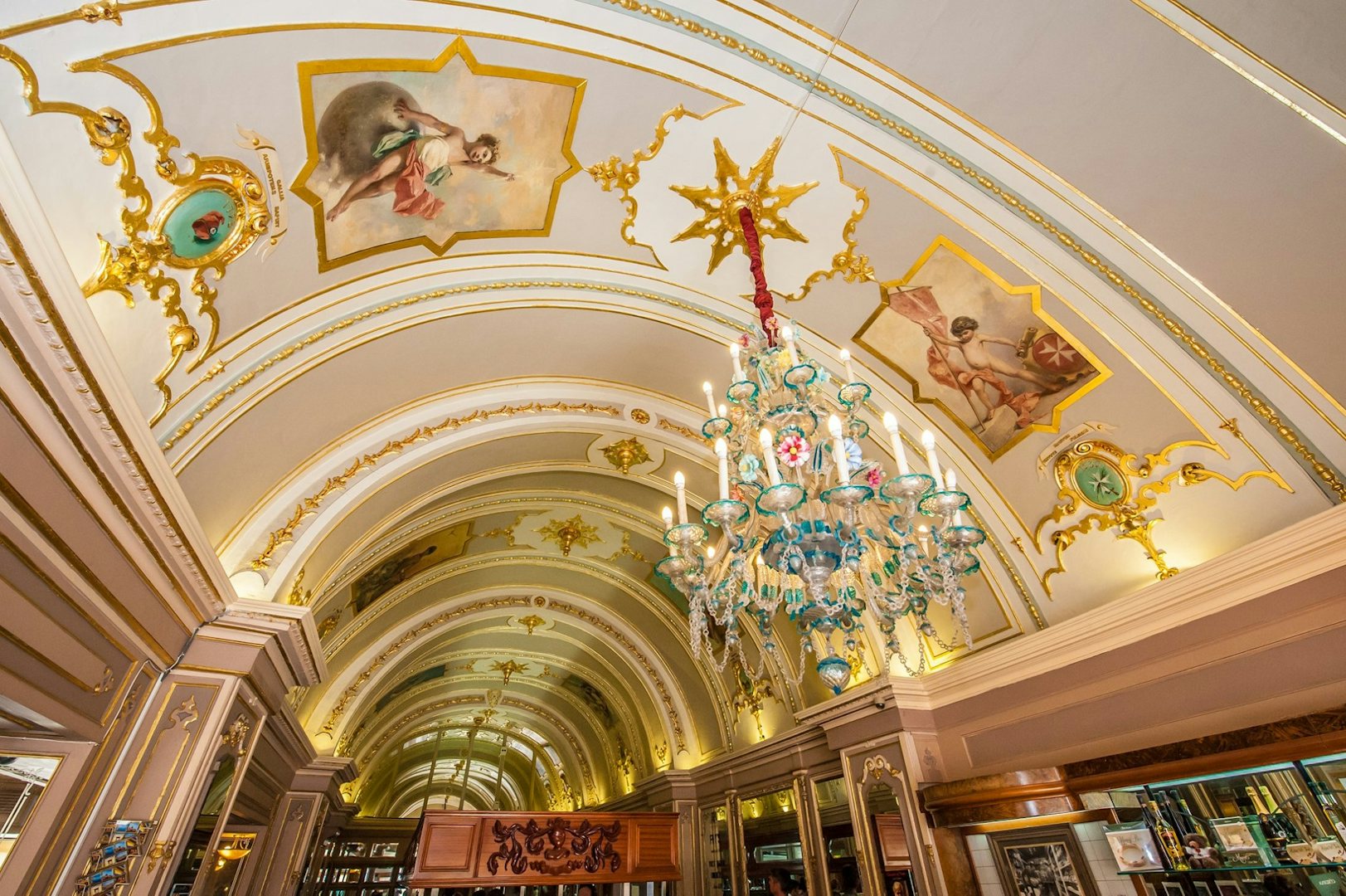 beautiful antique decor of Caffe Cordina in Valletta