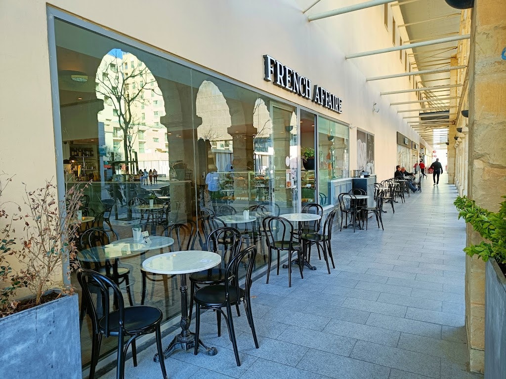 front view of French affaire coffee shop in Malta