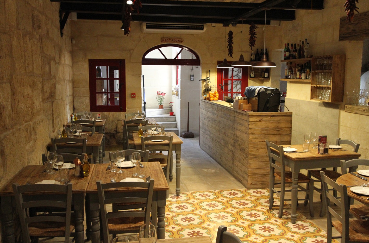 restaurant interior of Diar Il-Bniet in Malta