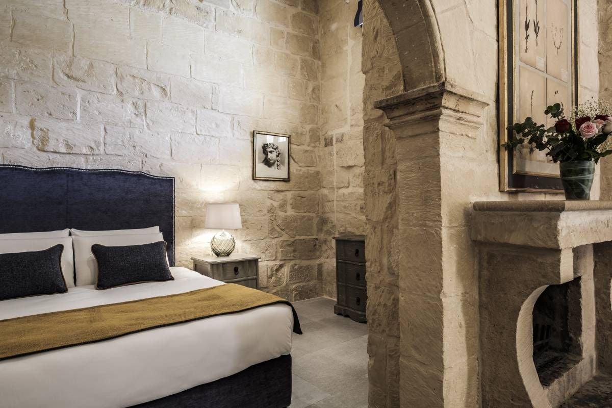 stylish interior of a room at the Cesca boutique hotel in Malta