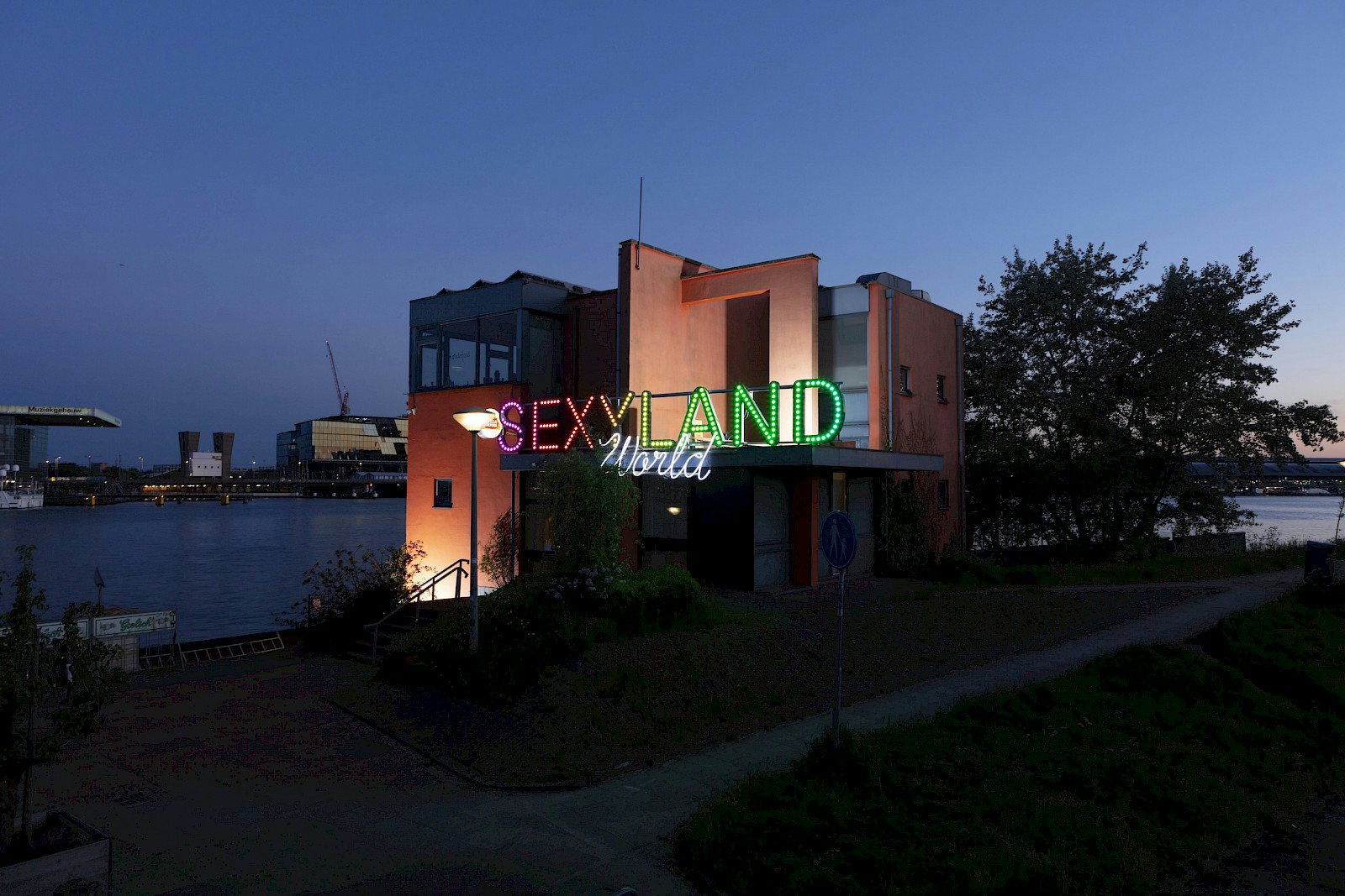 Exterior and neon sign of Sexyland World