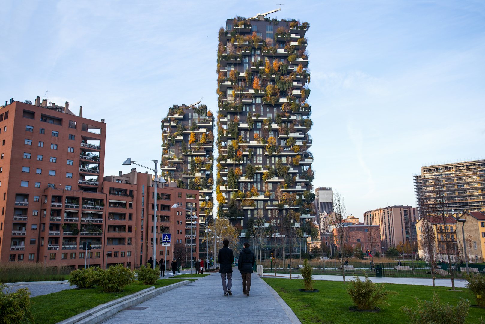 view of Isola neighbourhood with Bosco Verticale in Milan