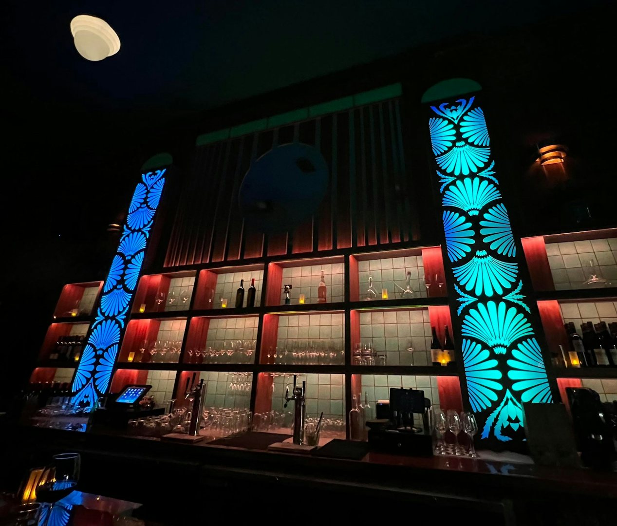 flashy interior of The Pawn Shop cocktail bar