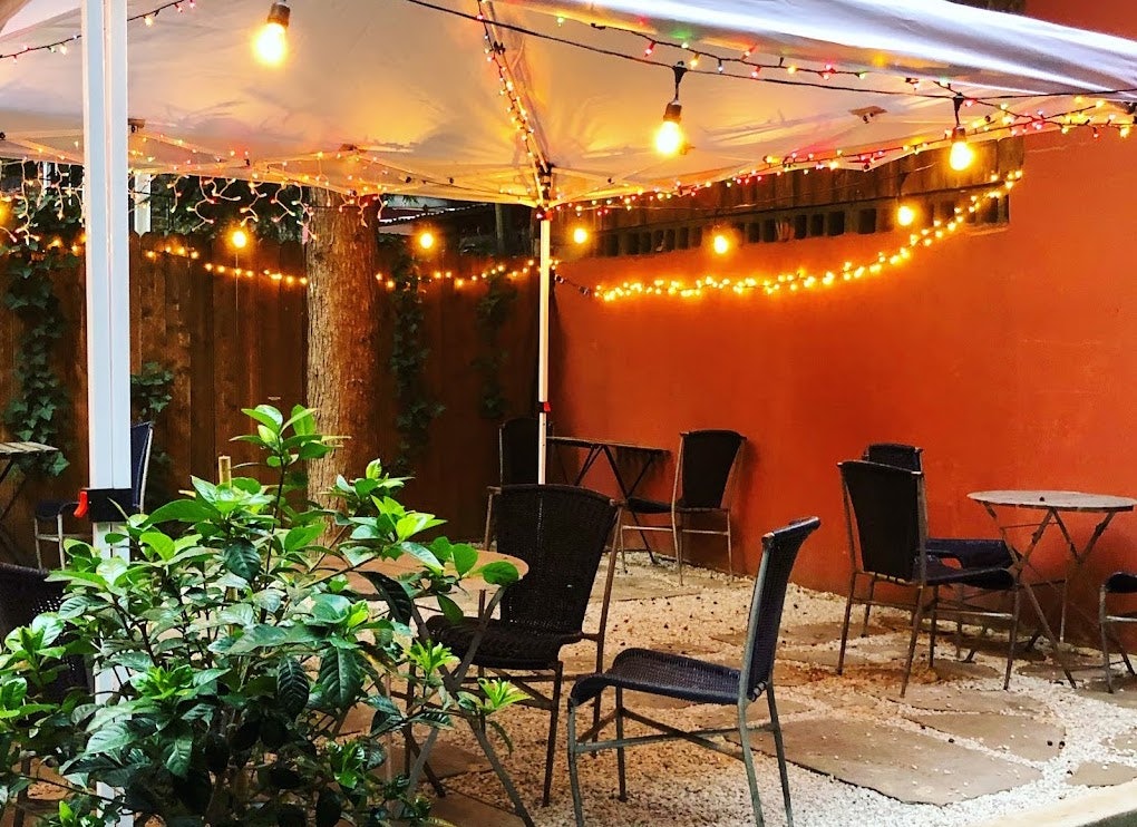 cosy outdoor seating at Holiday Cocktail Lounge