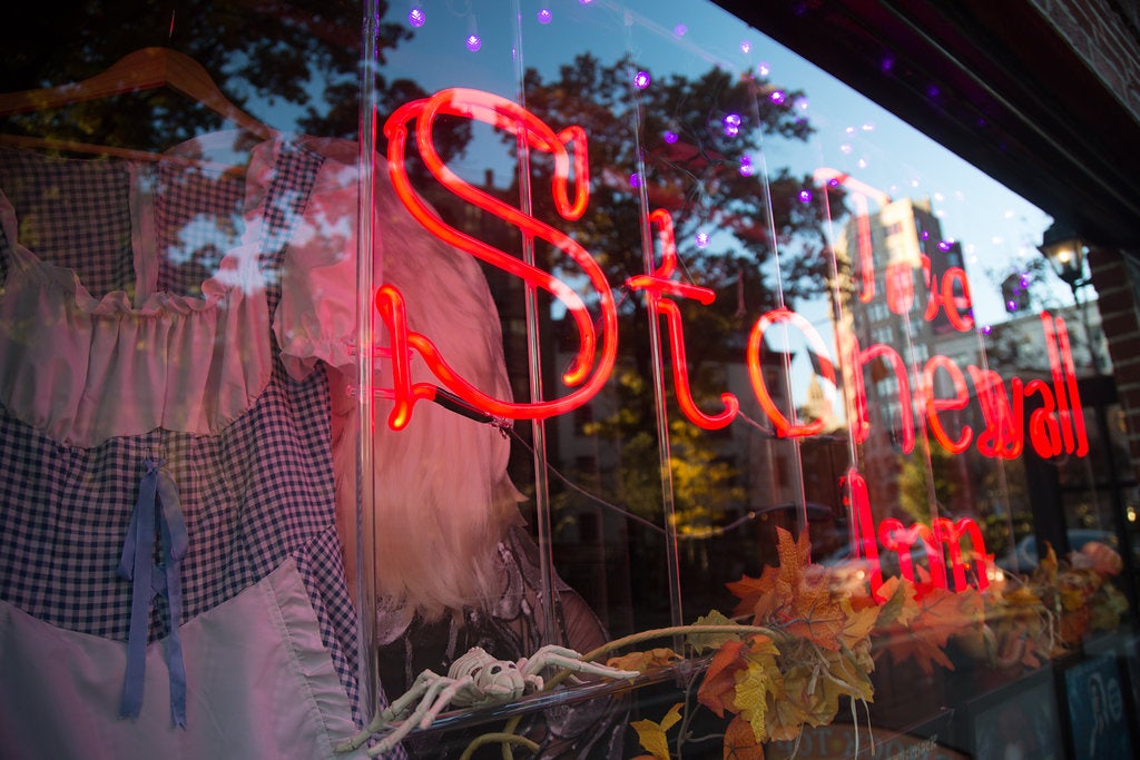 bar window of the Stonewall Inn in NYC