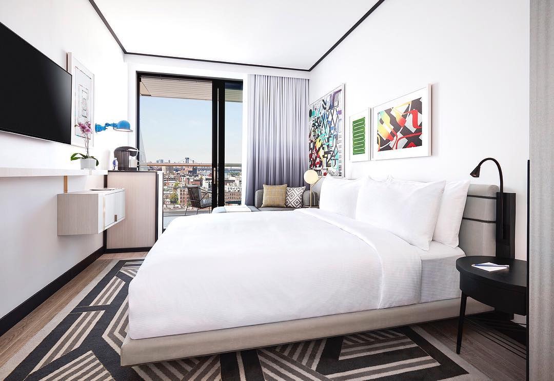 room interior of the William Vale hotel in NYC