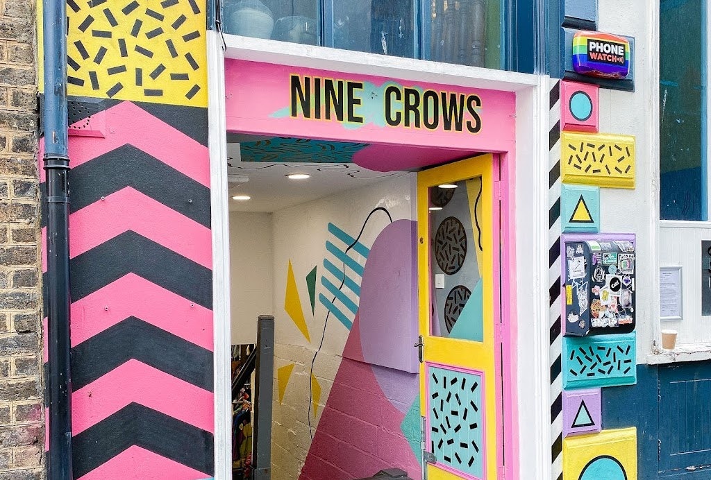 colourful-painted shop fronton Nine Crows vintage