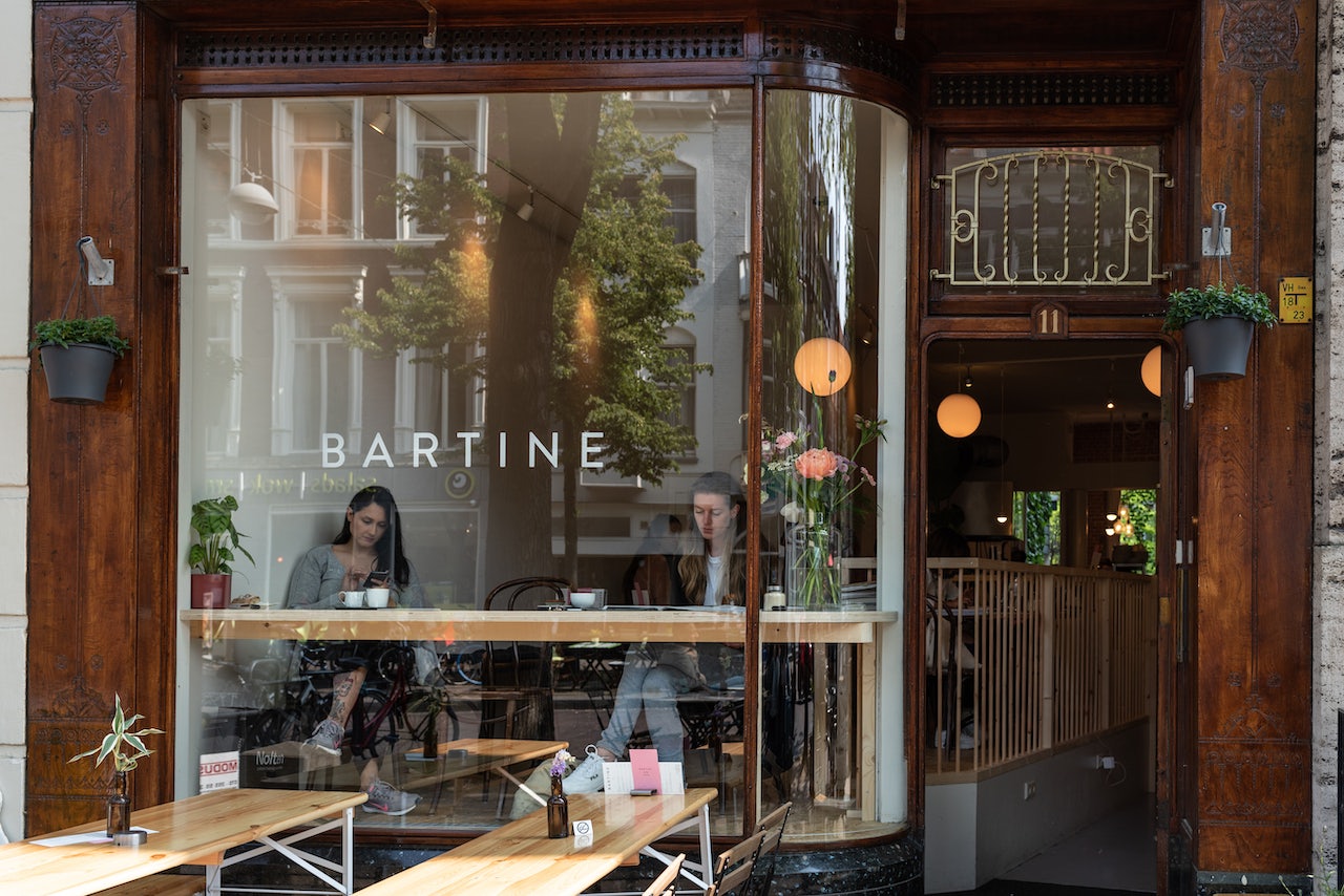 people enjoying coffee at Bartine