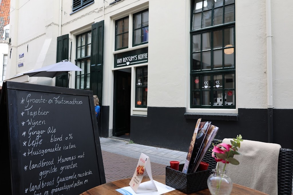 outdoor seating area at Van Rossum's Koffie
