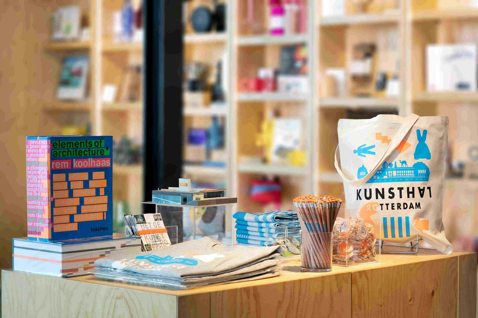 products and books displayed at the Kunsthal shop