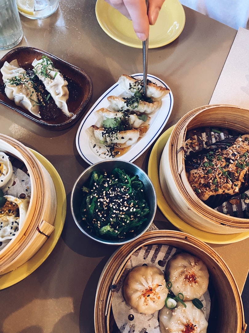 a table full of dumplings at Steamy windows in Ghent