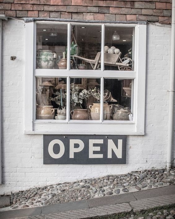 Shopwindow with ceramics at The Confit Pot