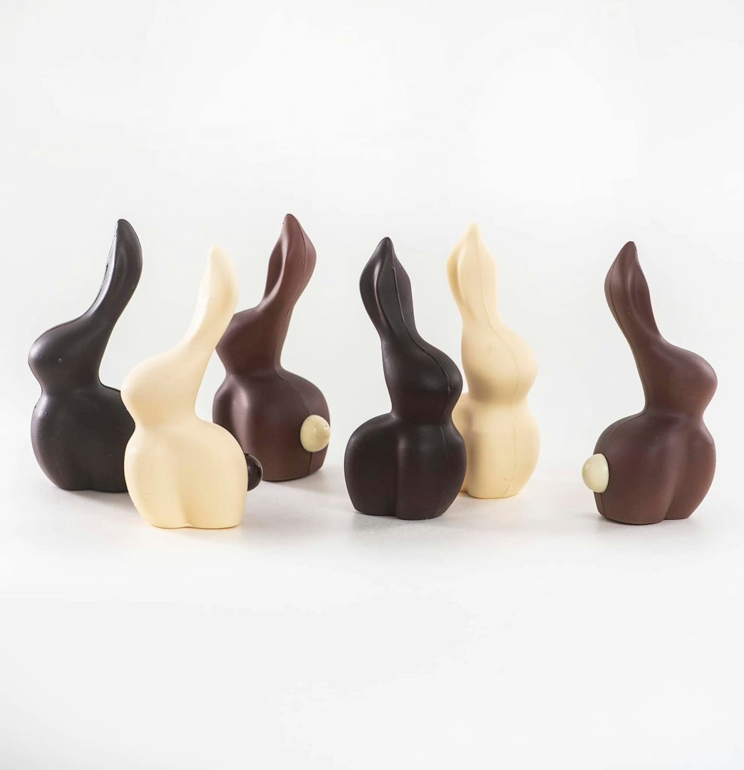 chocolate easter bunnies made by BOON