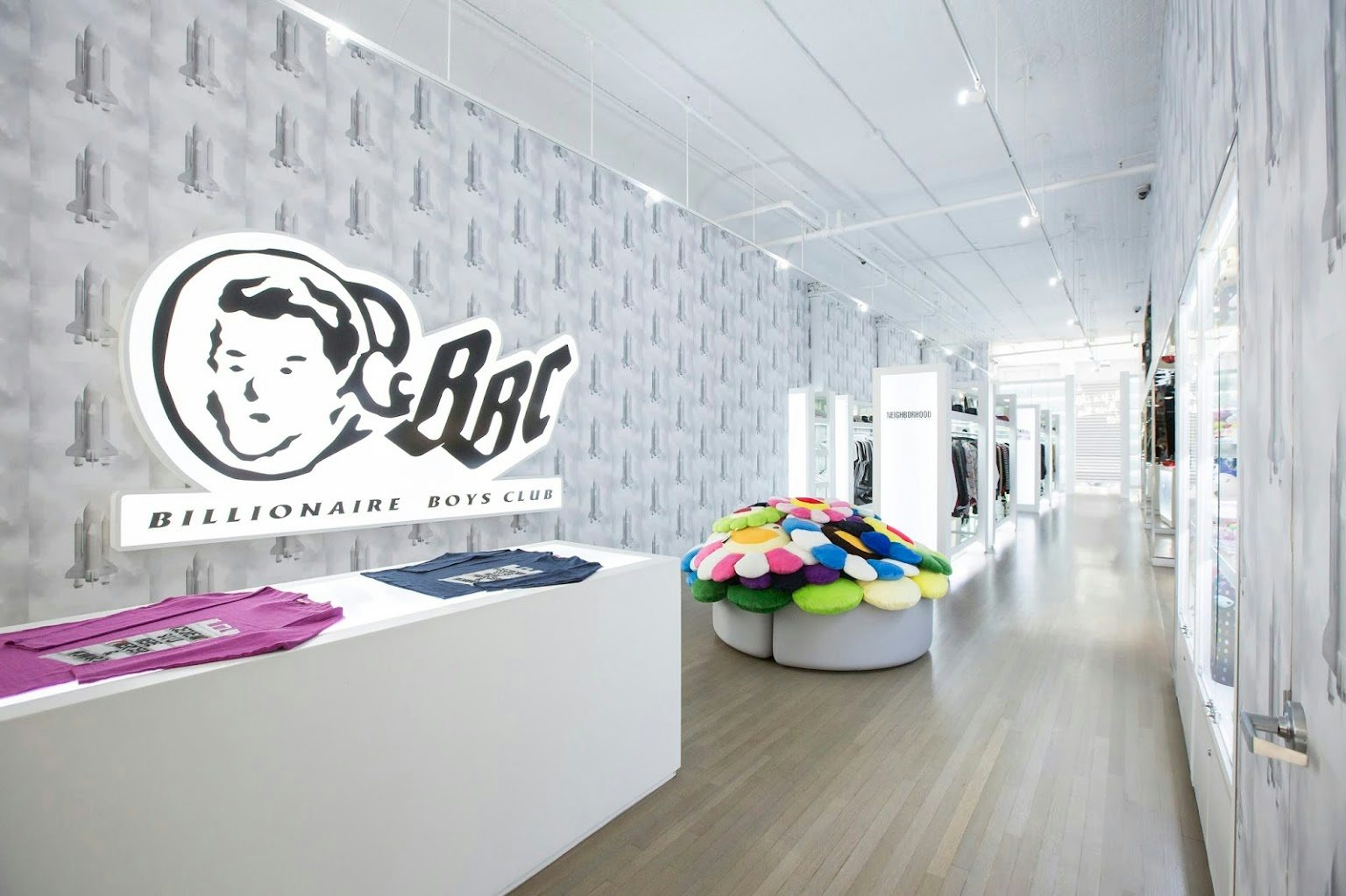 sleek shop interior of Billionaire Boys Club NYC