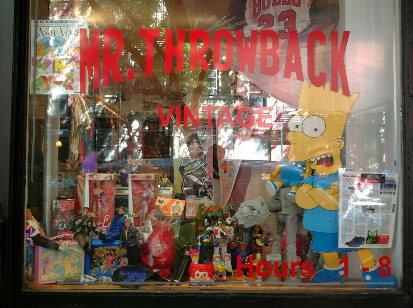 window of Mr. Throwback NYC