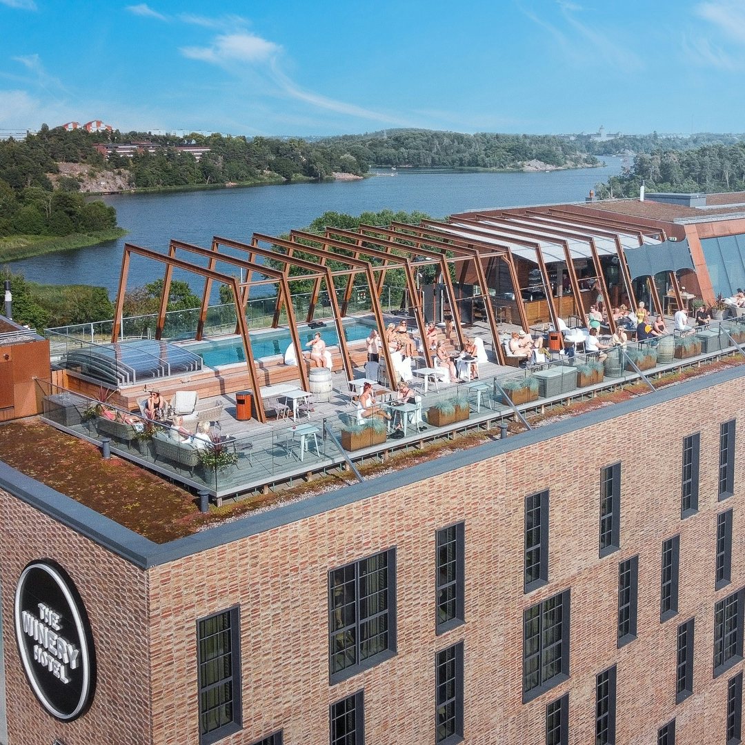 Rooftop pool on top of The Winery Hotel in stockholm