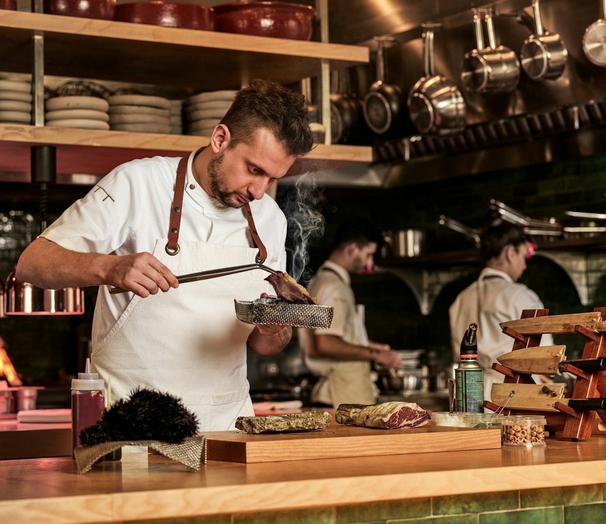 Chef Fatih Tutak at work in TURK restaurant