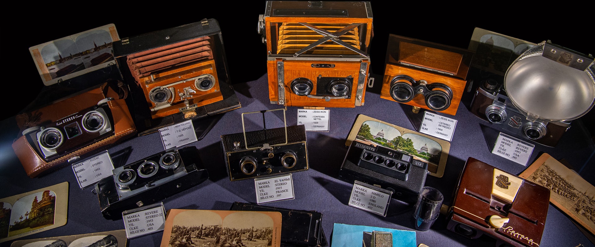 Cameras on display at Istanbul's camera Museum