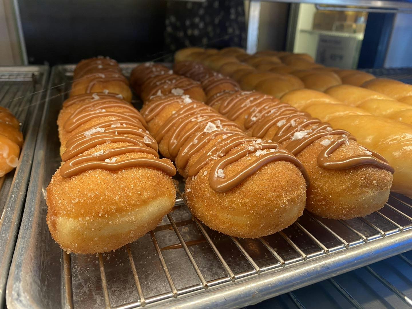 Donuts on a tray at King donuts Seattle