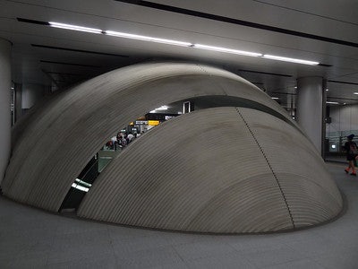 Concrete dome at Shibuya Station by Tadao Ando