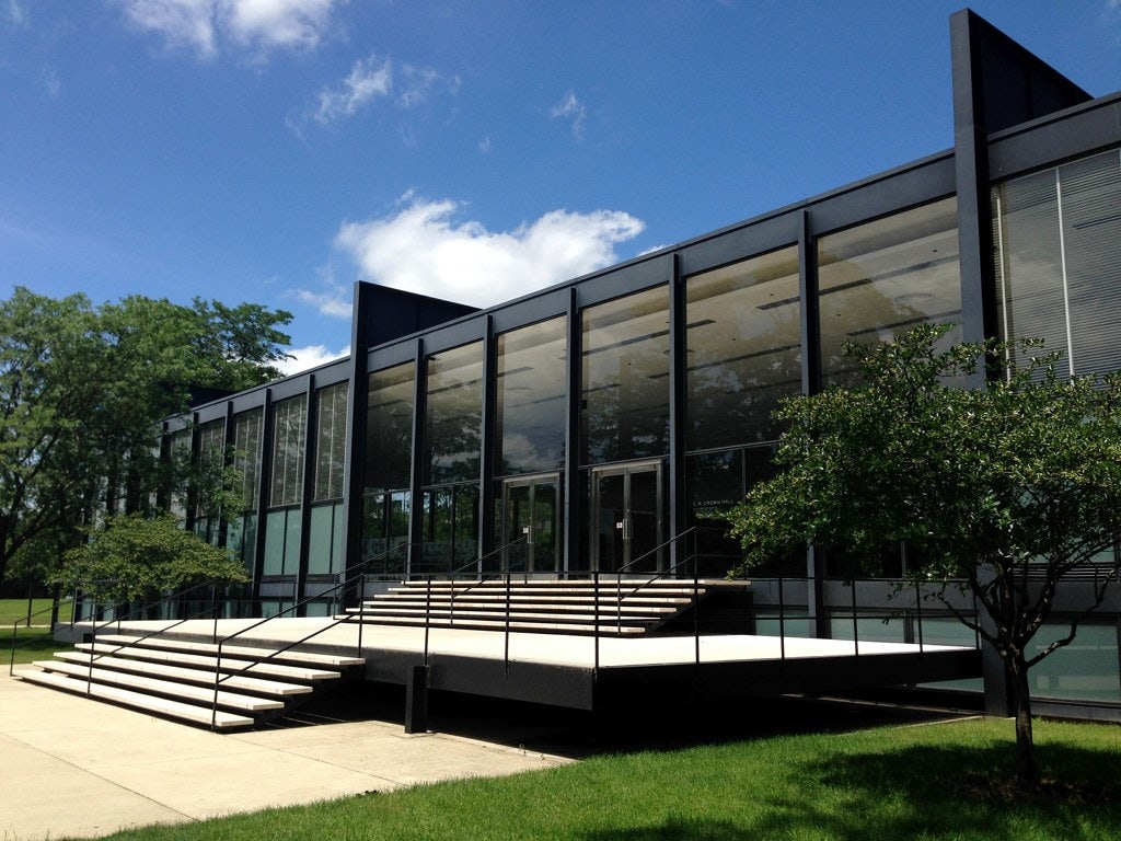 exterior view from the S.R. Crown Hall in Chicago