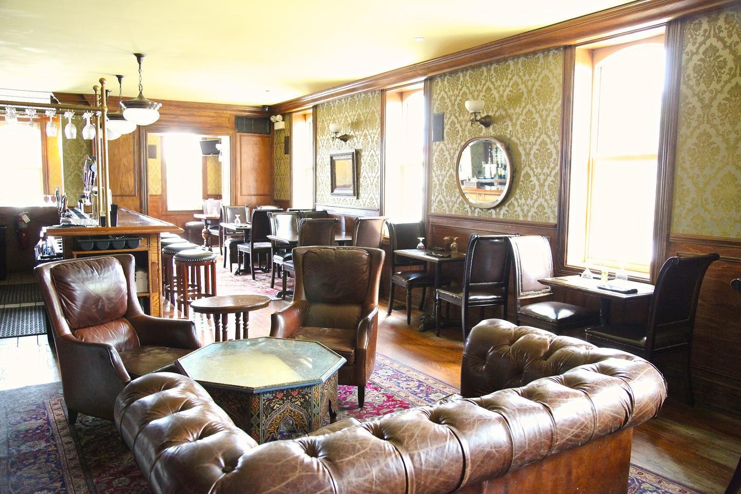 cozy pub interior of Owen & Engine