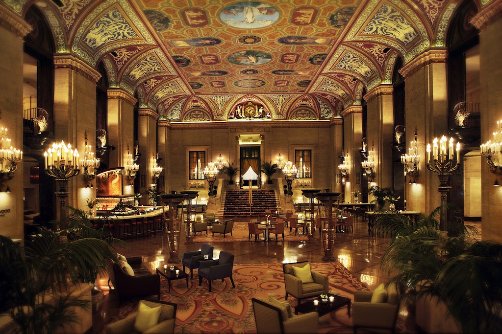 imposing hall at the Palmer House Hilton