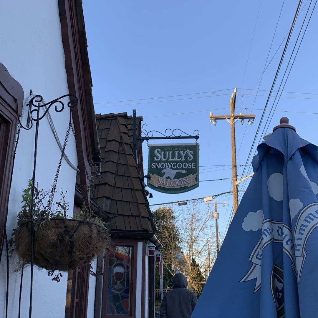 Exterior and sign of Sully's Snowgoose Saloon