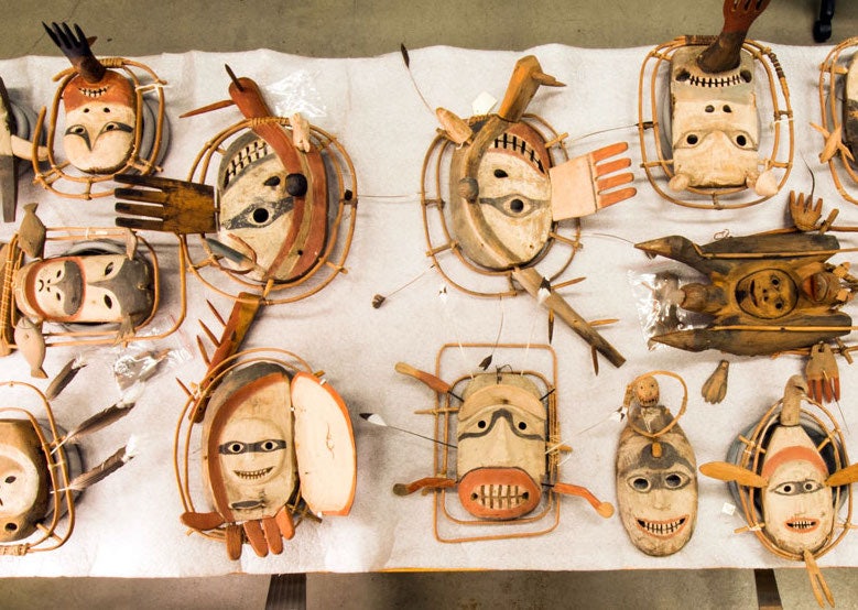 Northwest Native masks at the Burke Museum