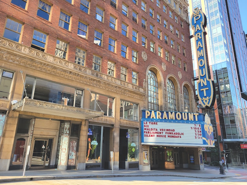 exterior of the Paramount Theatre in Seattle