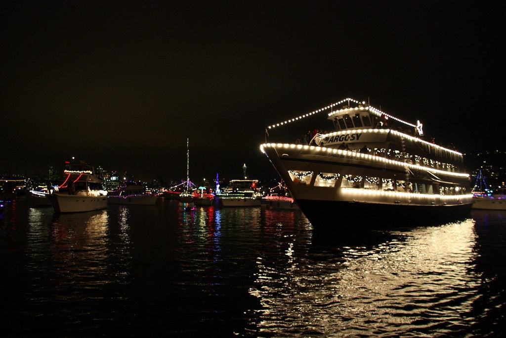 decorates ships at the Seattle Christmas Boat Parade