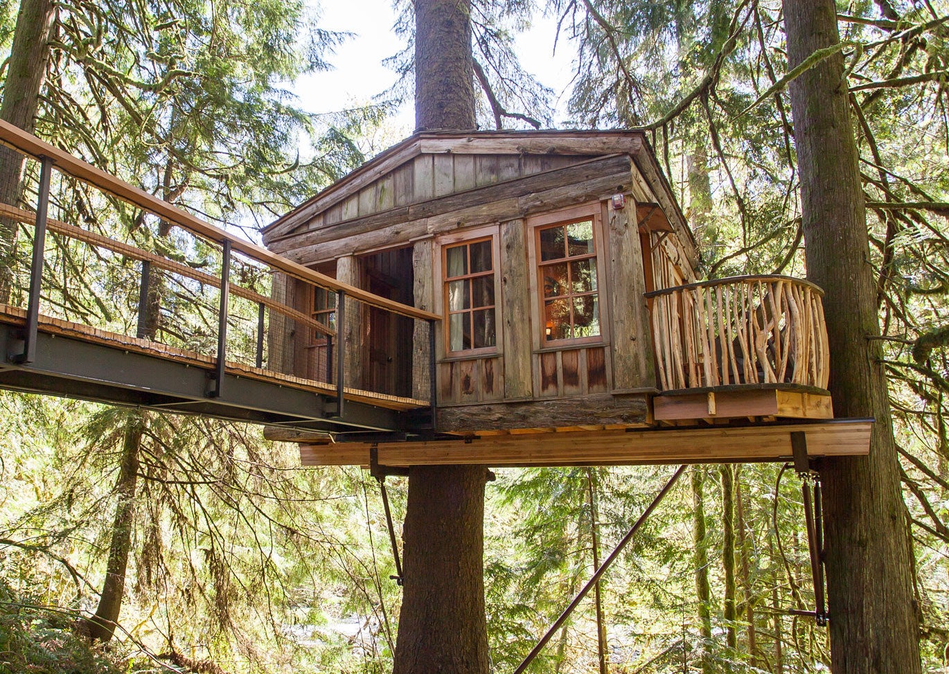 a treehouse at Treehouse Point in Issaquah