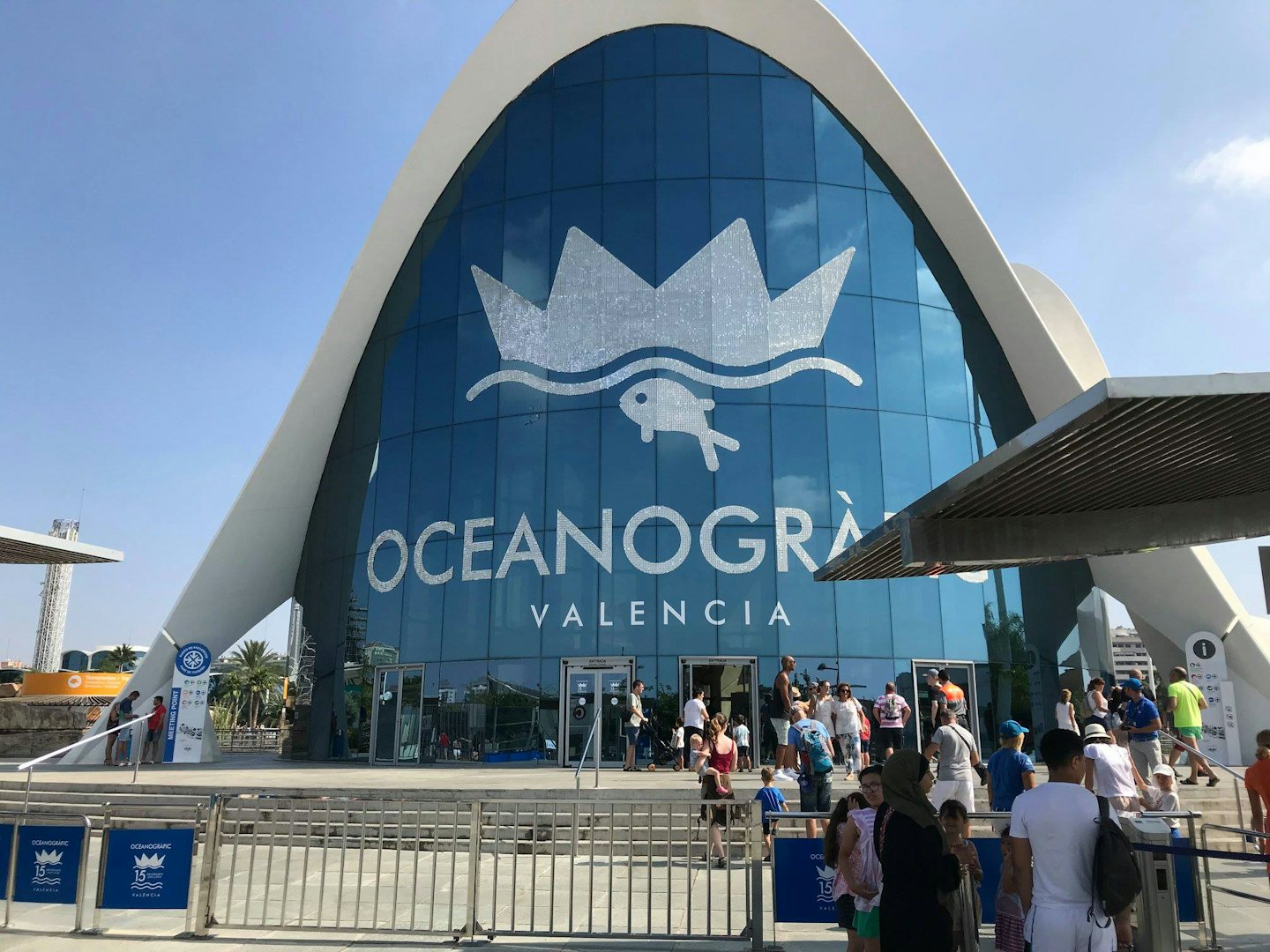 entrance of the Oceanogràfic aquarium in Valencia