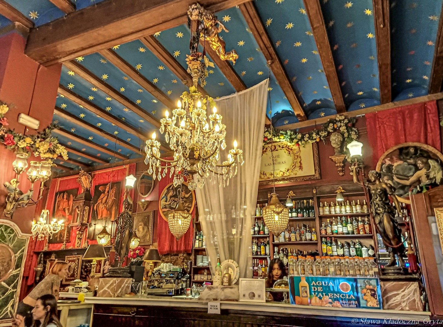 antique interior of Café de las Horas in Valencia