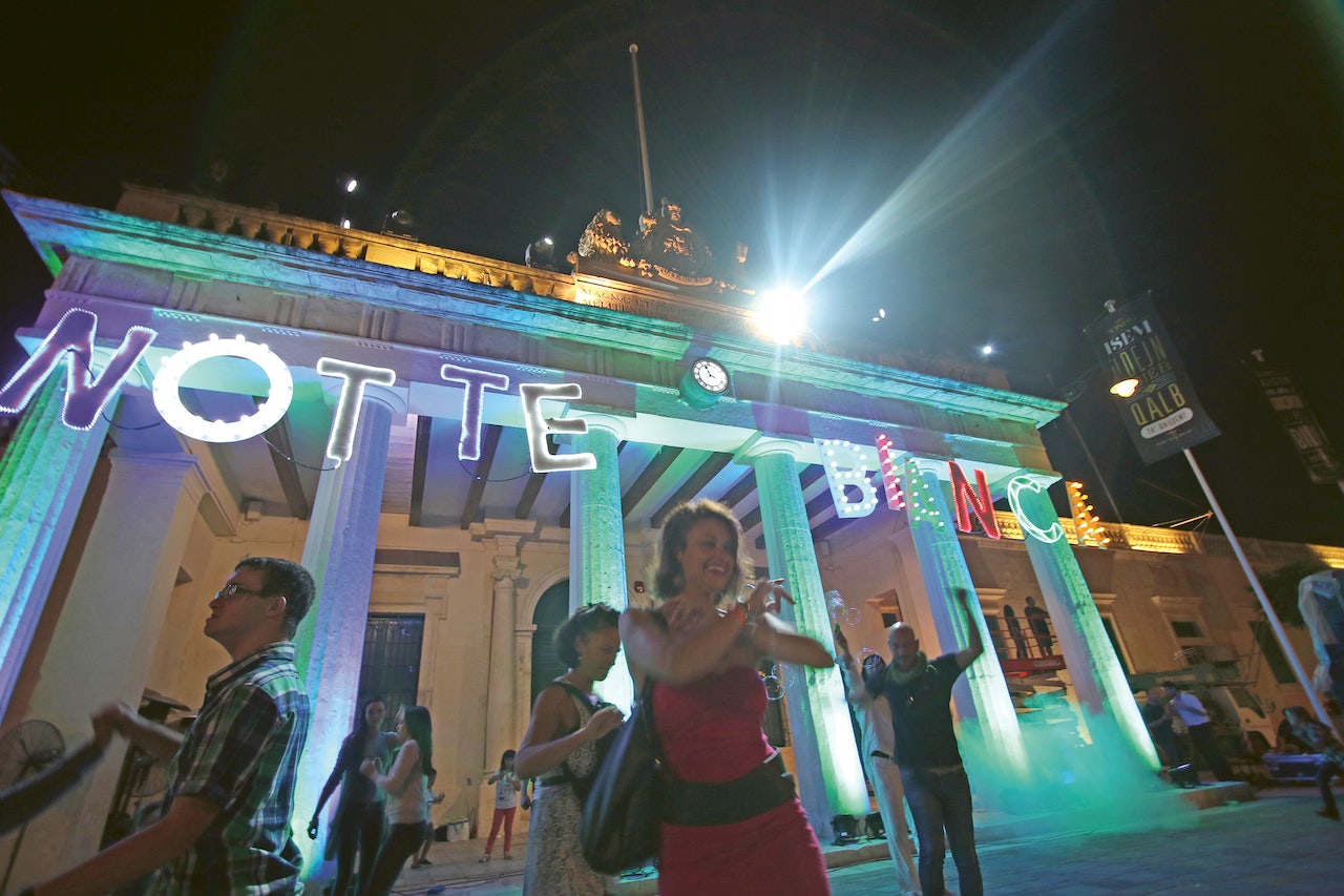 people dancing during Notte Biance in Malta