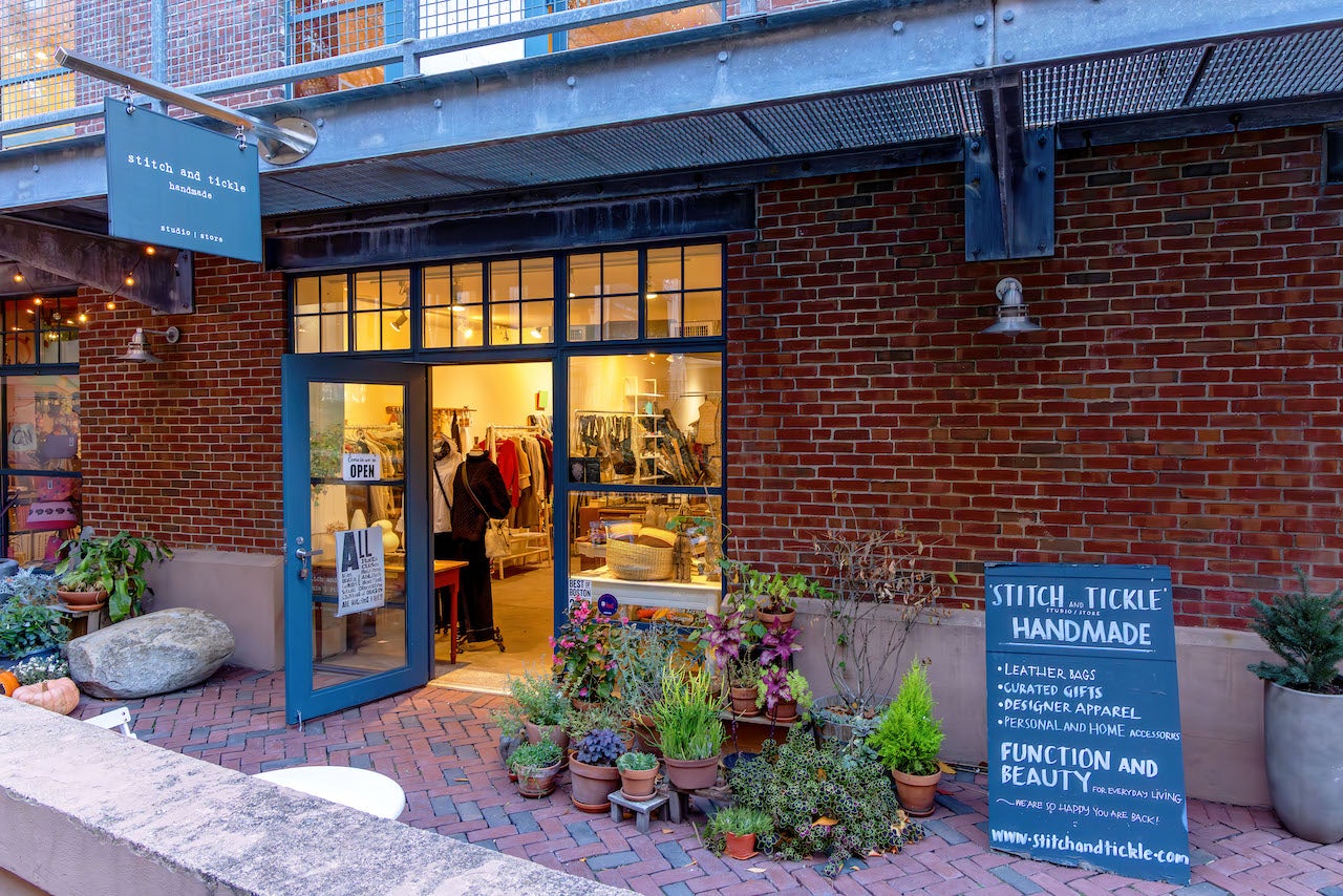 storefront of Stitch and Tickle Boston