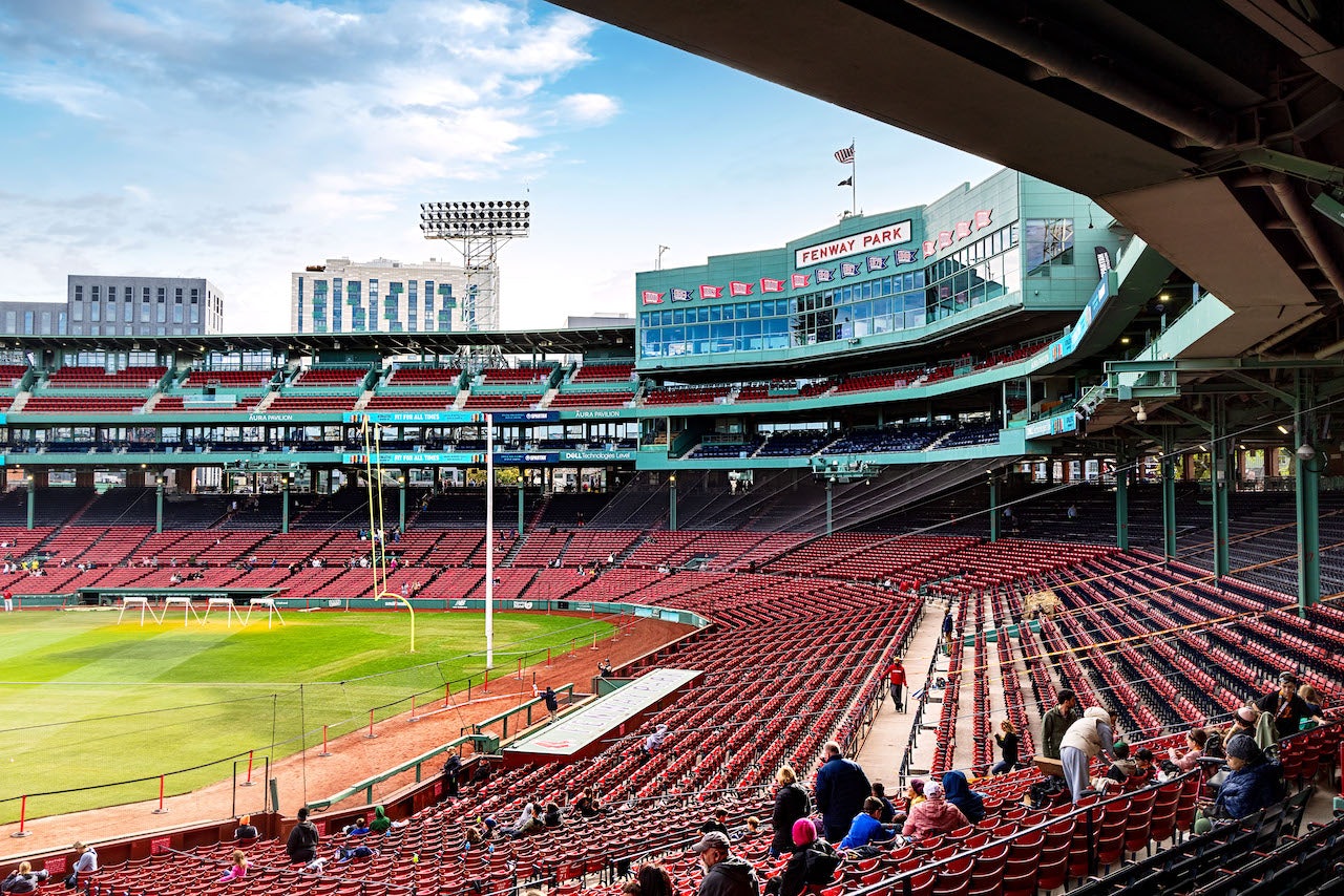people enjoying a game at the Red Sox Stadium Boston