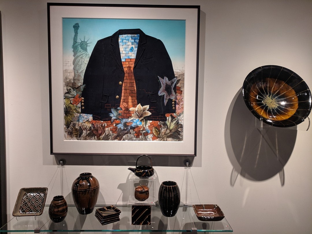 art and vases displayed at Pucker Gallery