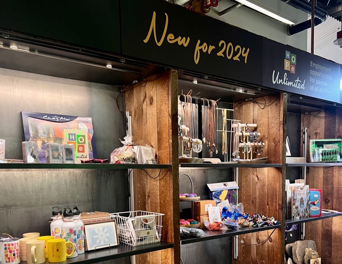 products displayed at the HOPe stand at the Boston Public Market