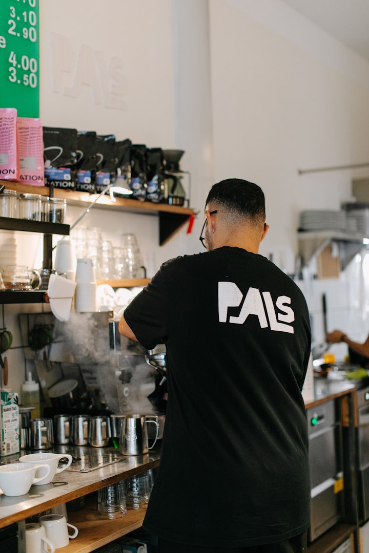 Barista working at Pals Coffee