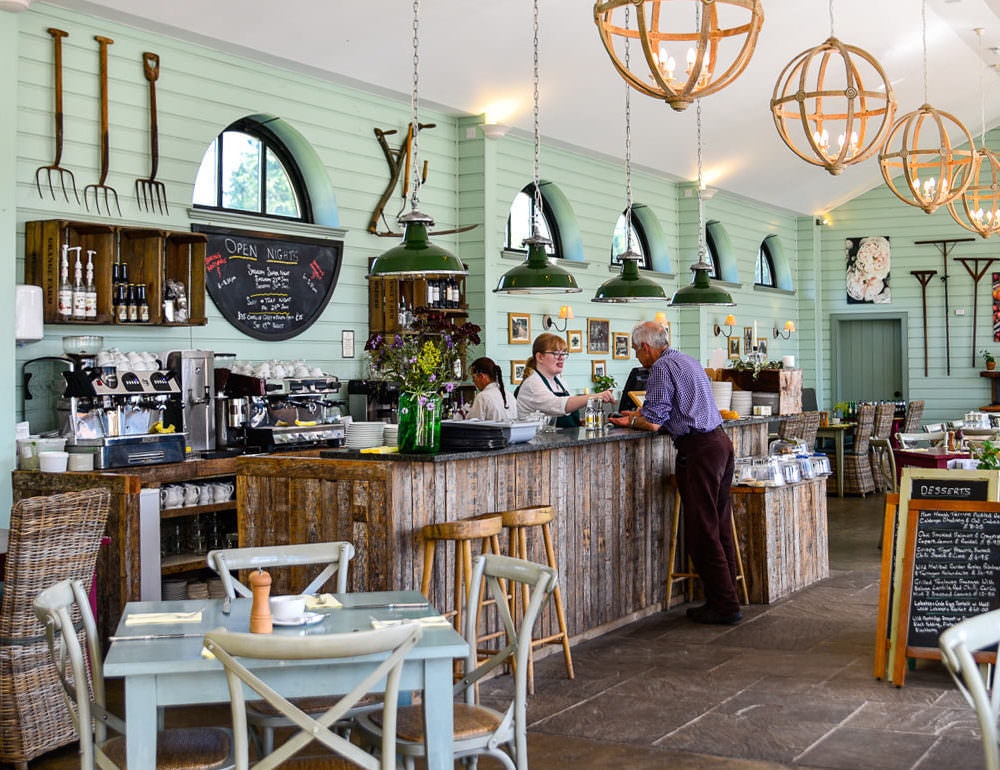 a cosy country-style interior of the Gorden Castle Cafe