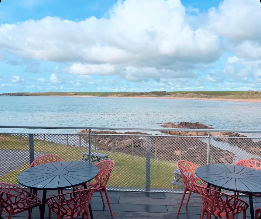 stunning view from the terrace of the Harbour Dunes Cafe
