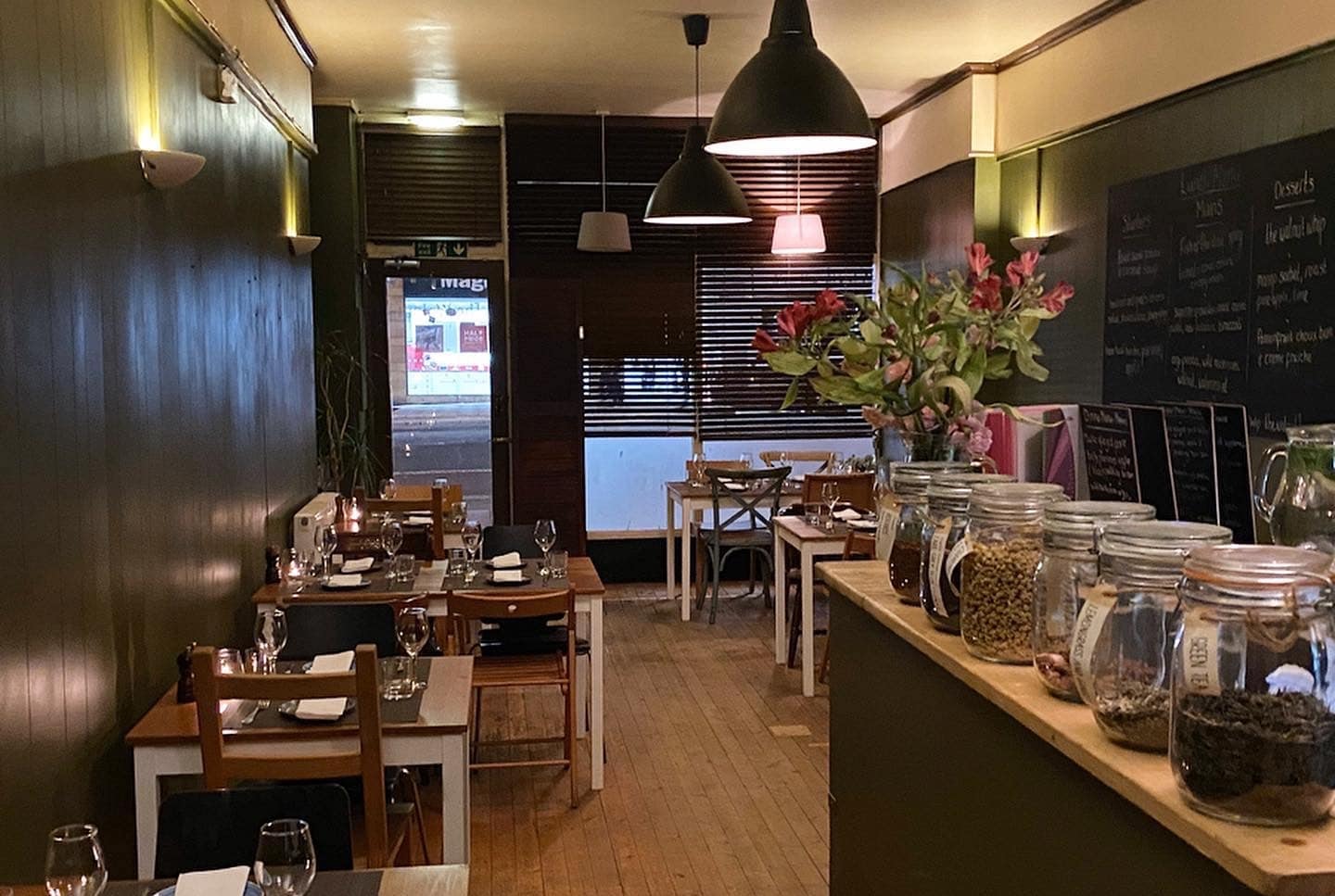 inside of the restaurant Walnut in Edingburgh